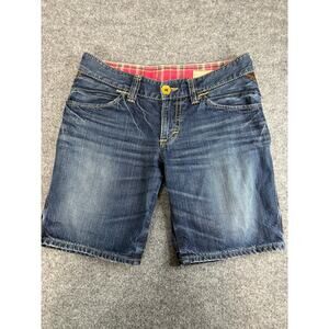 Edwin Women's Selvedge Japanese Denim Shorts Red Line Zip fly Size L / 32